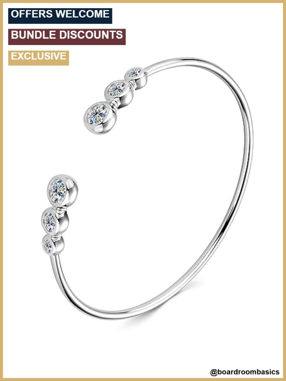 Moissanite Cuff Bangle 925 Sterling Silver Bracelet for Women